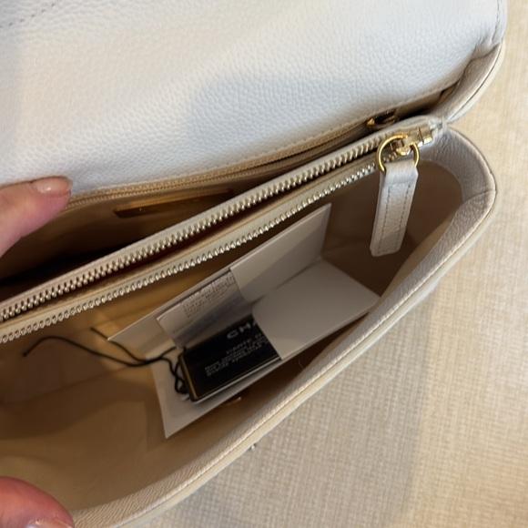 Chanel flapbag veau graine/ white - Picture 11 of 15